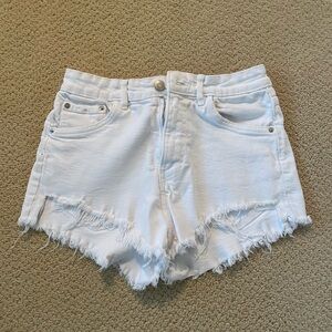 Zara white denim shorts